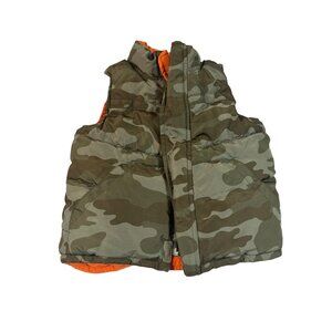 Old Navy Reversible Camouflage & Orange Puffer Vest 18-24 Months